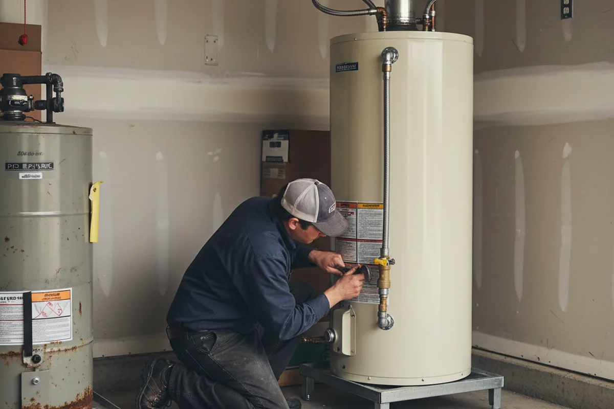 Water heater and shutoff valve replacement in Powhatan