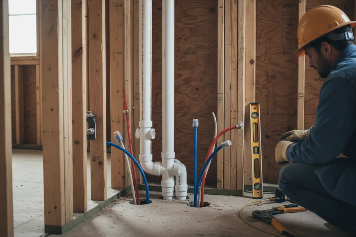 Drain and supply rough-in during Drain Cleaning in Powhatan