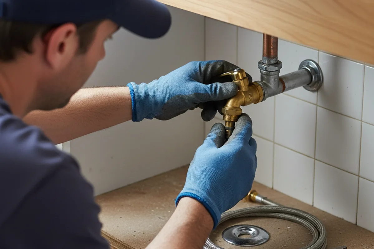 Shutoff valve and fitting work during Emergency Plumbing in Powhatan